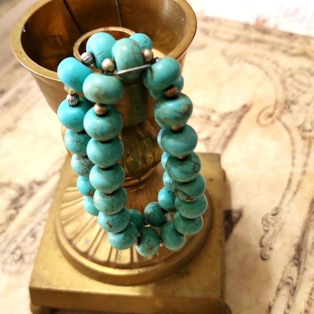 Pair of faux Turquoise bead bracelets